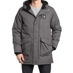 NEW $299 Spyder Polar Parka!  Large  Gray  Thermaweb Hydroweb  Hood Fleece Lined